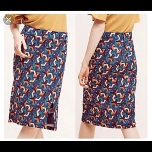 Anthropologie Maeve Geometric Pencil Skirt